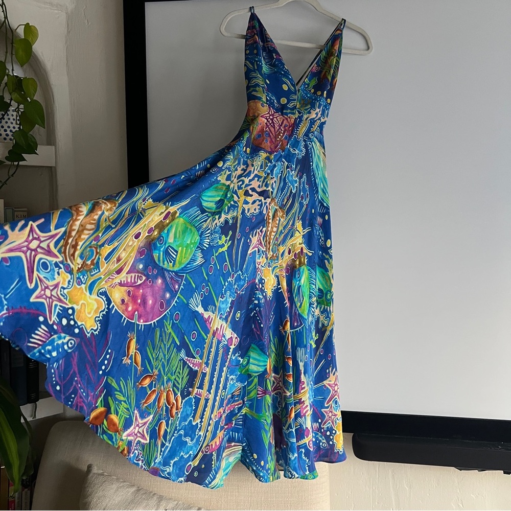 FARM Rio Blue Sea Life Sleeveless Maxi Dress Size Medium NWT - Picture 7 of 16